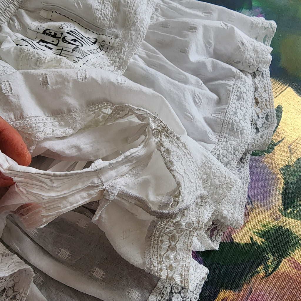 Victorian Bloomers / Designer Vintage Boho White Cotton Lace Magnolia Style Victorian Bloomers with Ruffles