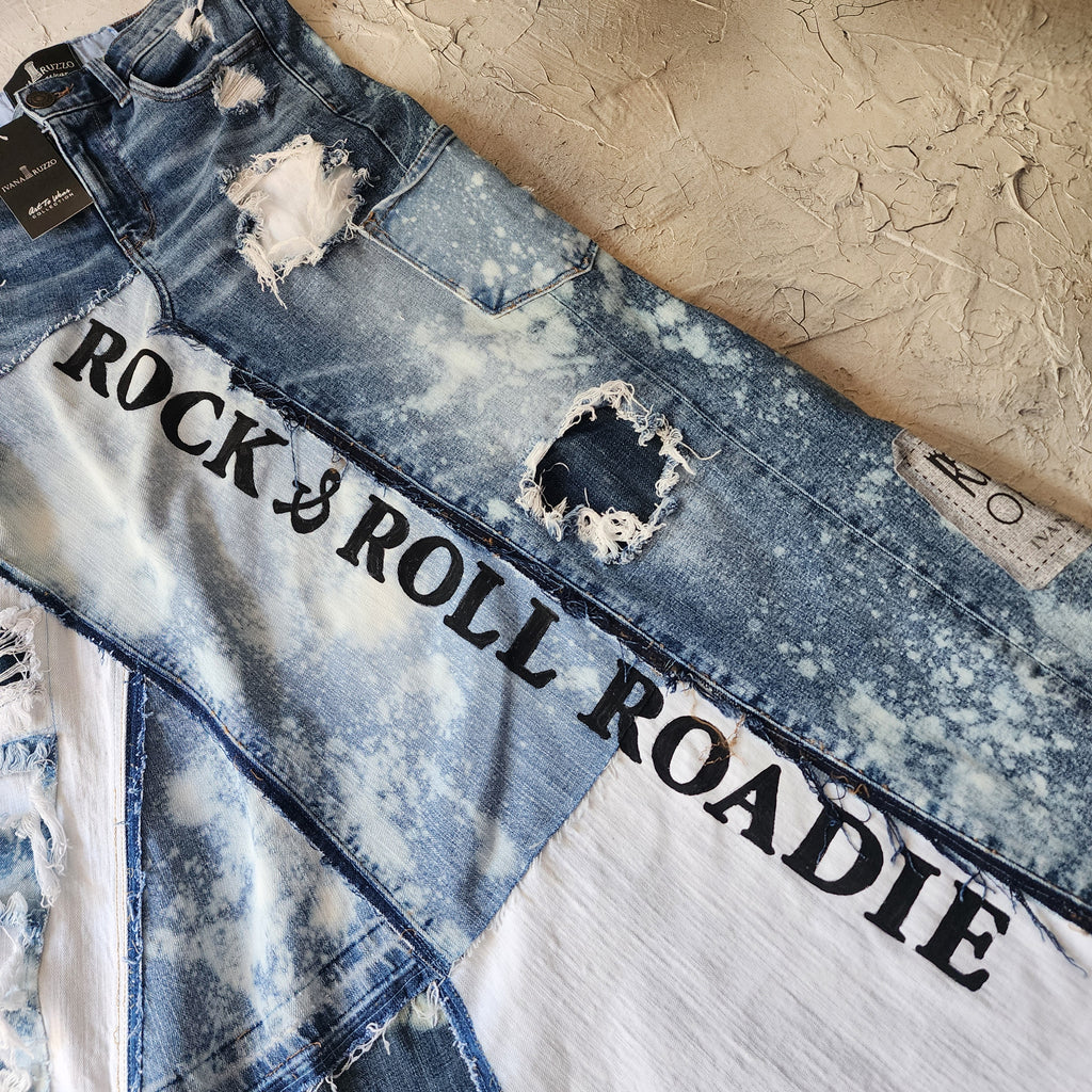 ROCK and ROLL ROADIE / Upcycled Couture Maxi Skirt Artisan Patchwork Shabby Chic Rustic Visvim Sustainable Concept Boro Techniques