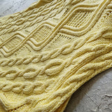 Lemon Love / Designer Slow Knitted Hand Crochet Yellow Dress Luxury Resort Wear Unique Authentic Design