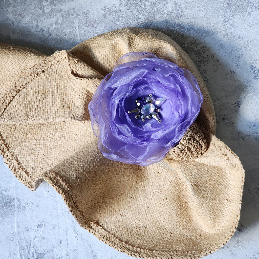 Wild Flower  / Boho Rose Choker Flower Brooch Clip Upcycled Magnolia Apple Blossom Upcycled Concept Store Made in USA